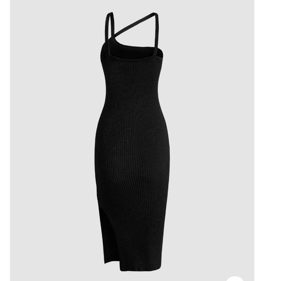 Black one-shoulder bodycon dress - Picture 4 of 4